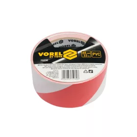   VOREL Jelzőszalag öntapadós piros-fehér 48 mm x 33 m PVC (75230)