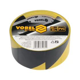   VOREL Jelzőszalag öntapadós fekete-sárga 48 mm x 33 m PVC (75231)