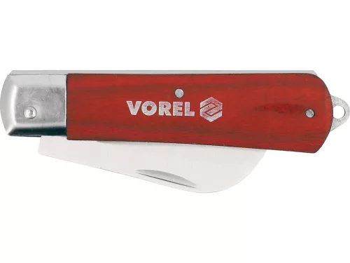 VOREL kihajtható kés fa nyéllel 75 mm (76621)