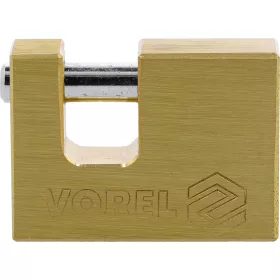   VOREL Lakat sárgaréz testtel, csapos zárral, 50 mm, 3 kulccsal (77210)