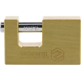   VOREL Lakat sárgaréz testtel, csapos zárral, 75 mm, 3 kulccsal (77212)