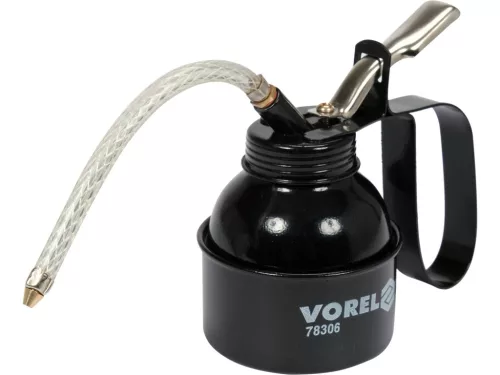 VOREL Kézi olajozó rugalmas tömlővel, 200 ml, 157 mm (78306)