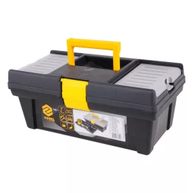   VOREL Szerszámosláda PVC műanyagból, 12”, 312 × 167 × 130 mm, kivehető tálcával (78811)