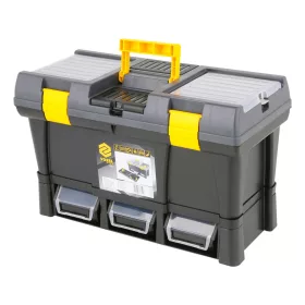   VOREL Szerszámosláda PVC műanyagból, 20”, 525 × 256 × 325 mm, 3 kihúzható tárolódobozzal (78814)