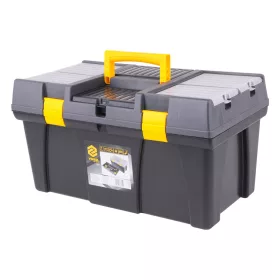   VOREL Szerszámosláda PVC műanyagból, 26”, 595 × 337 × 316 mm, kivehető tálcával (78815)