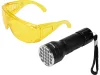 VOREL Autóklíma szivárgáskereső UV-lámpa készlet védőszemüveggel, 21 LED, 395 nm (82756)