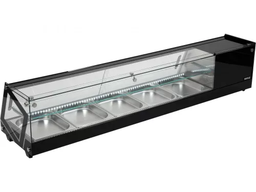 YATO SUSHI VITRIN 5x1/2 GN 175x39x37 FEKETE (YG-05007)