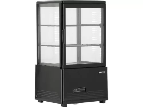 YATO  Nagykonyhai ipari  ÁLLÍTHATÓ VITRINES HŰTŐ, 59 Liter 46x41x82 cm, fekete (YG-05050)