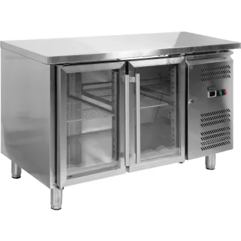   YATO Nagykonyhai ipari GN hűtött munkaasztal, 2 ÜVEGAJTÓ (YG-05252)