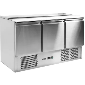   YATO Nagykonyhai ipari hűtött munkaasztal, salátahűtő, 368 Liter, 3 AJTó (YG-05290)