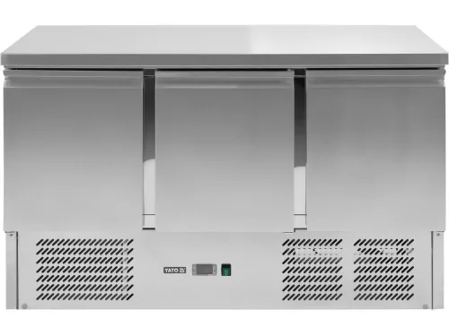 YATO Nagykonyhai ipari hűtött munkaasztal 368 Liter, W/3 AJTÓS (YG-05300)