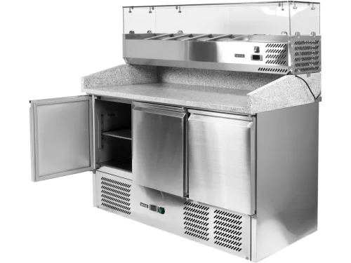 YATO Nagykonyhai Hűtött pizza pult, gránit munkalappal 368L (YG-05305)
