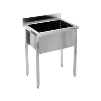   YATO Rozsdamentes ipari mosogatóasztal (egymedencés állvány, 60x60 cm) (YG-30920)