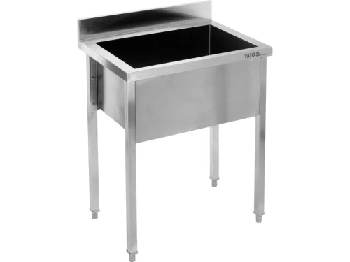 YATO Rozsdamentes ipari mosogatóasztal (egymedencés állvány, 60x60 cm) (YG-30920)
