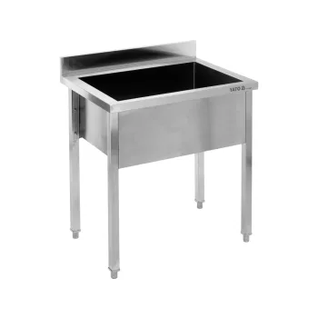   YATO Rozsdamentes ipari mosogatóasztal (egymedencés állvány, 60x60 cm) (YG-30921)
