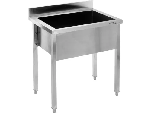 YATO Rozsdamentes ipari mosogatóasztal (egymedencés állvány, 60x60 cm) (YG-30921)