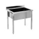 YATO Rozsdamentes ipari mosogatóasztal (egymedencés állvány, 100x60 cm) (YG-30922)