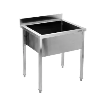   YATO Rozsdamentes ipari mosogatóasztal (egymedencés állvány, 60x70 cm) (YG-30923)