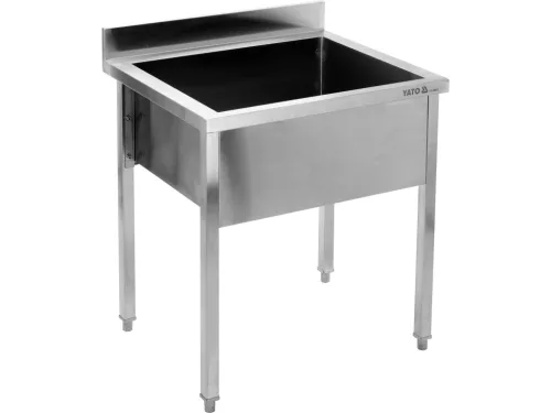 YATO Rozsdamentes ipari mosogatóasztal (egymedencés állvány, 60x70 cm) (YG-30923)