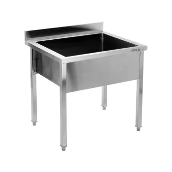   YATO Rozsdamentes ipari mosogatóasztal (egymedencés állvány, 100x70 cm) (YG-30925)