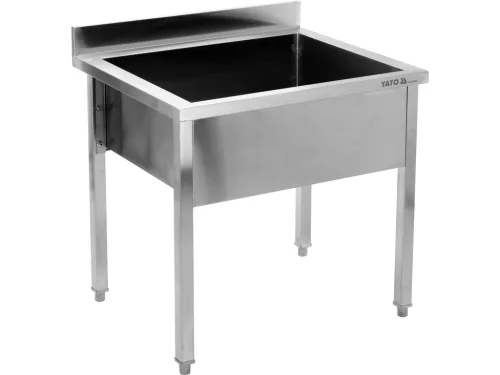 YATO Rozsdamentes ipari mosogatóasztal (egymedencés állvány, 100x70 cm) (YG-30925)