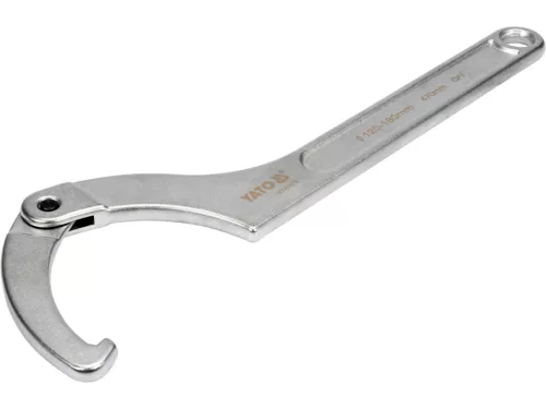 YATO Állítható csuklós körmöskulcs horonyanyákhoz, 120–180 mm, 470 mm, CrV (YT-01674)