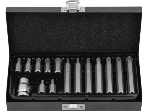 YATO Torx készlet 15 részes tamperproof T20-T55 L=30mm, L=75mm 1/2" (YT-0417)
