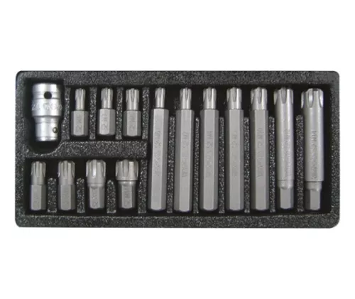 YATO Bit készlet 15 részes RIBE M6-M14 L=30mm 1/2" (YT-0419)