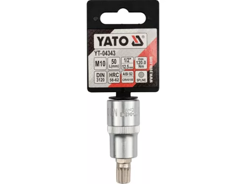 YATO Bithegy dugófejjel SPLINE M10 1/2" CrV (YT-04343)