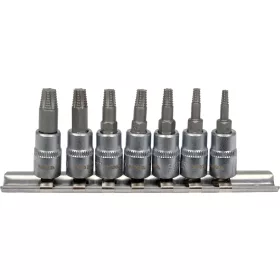   YATO Bitfejkészlet sérült Torx csavarokhoz, 1/4”, TE10–TE40, 7 részes (YT-04581)