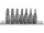 YATO Bitfejkészlet sérült Torx csavarokhoz, 1/4”, TE10–TE40, 7 részes (YT-04581)