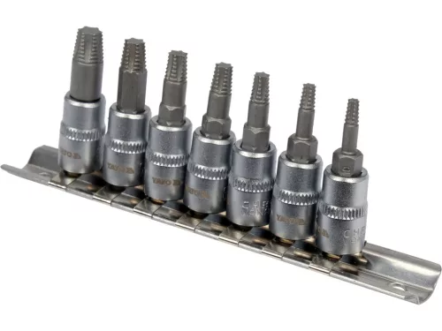 YATO Bitfejkészlet sérült Torx csavarokhoz, 1/4”, TE10–TE40, 7 részes (YT-04581)