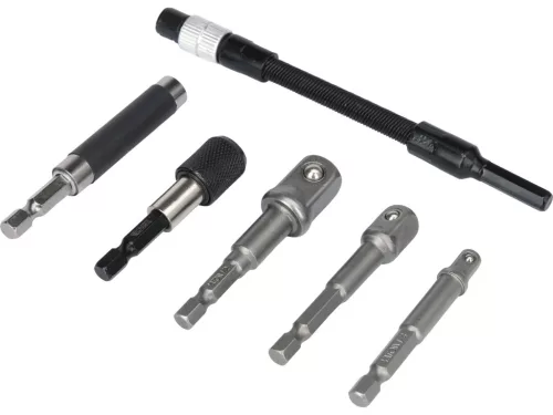YATO Bit- és dugókulcs adapter készlet 6 részes, HEX 1/4”, flexibilis toldóval (YT-04640)
