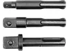 YATO Adapterkészlet dugókulcsfejekhez SDS-Plus befogással, 1/4”–1/2”, 65 mm, 3 részes (YT-04686)