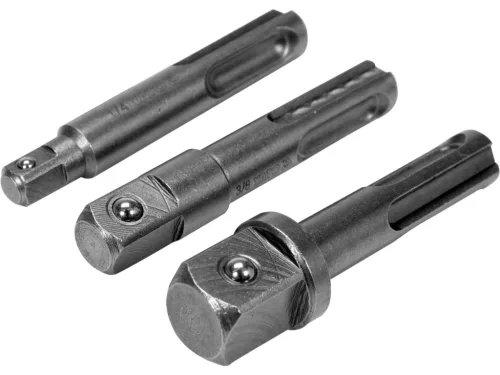 YATO Adapterkészlet dugókulcsfejekhez SDS-Plus befogással, 1/4”–1/2”, 65 mm, 3 részes (YT-04686)