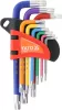 YATO Torx biztonsági kulcs készlet furatos csavarokhoz, T10–T50, 9 részes, S2 acél (YT-05637)