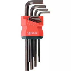   YATO Imbuszkulcs készlet hosszú szárú kulcsokkal, 1,5–10 mm, S2 acél, 9 részes (YT-05670)