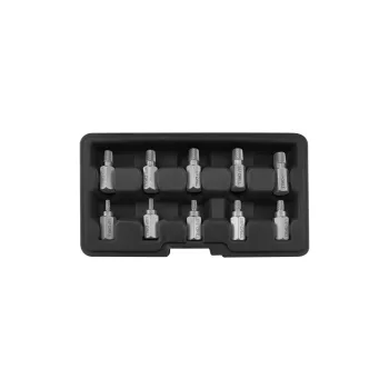   YATO 10 darabos sérült csavar KISZEDŐ KÉSZLET (BELSŐ TORX, IMBUSZ ÉS SPLINE CSAVAROKHOZ) (YT-05890)