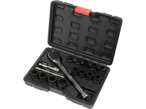 YATO Csavarkiszedő dugókulcs készlet 3/8” racsnival, 8–19 mm, 16 részes (YT-05897)