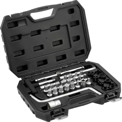 YATO Olajleeresztő csavar kulcskészlet 3/8”, motor- és váltóleeresztő csavarokhoz, kofferben (YT-05999)