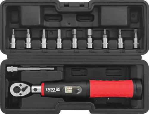 YATO Ablakos nyomatékkulcs készlet 1/4", 11 részes,  5-25 Nm(YT-07840)