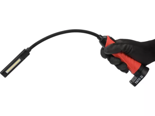 YATO Akkus LED szerelőlámpa hajlítható karral és mágneses talppal, 500 lm, 2600 mAh, IP54 (YT-08527)