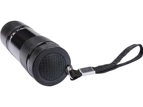 YATO Zseblámpa, kézilámpa alumínium házzal, 9 LED, 85 × 25 mm, 3 × AAA (YT-08570)