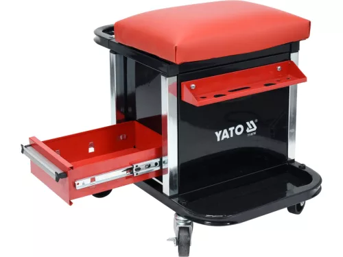 YATO Gurulós szerelőszék 2 fiókkal, fékezhető kerekekkel és szerszámtartóval (YT-08790)