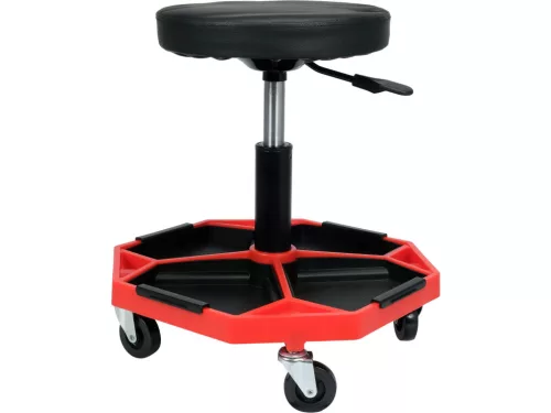 YATO Állítható gurulós műhelyszék tárolórekeszekkel, 41–55 cm, 140 kg (YT-08793)