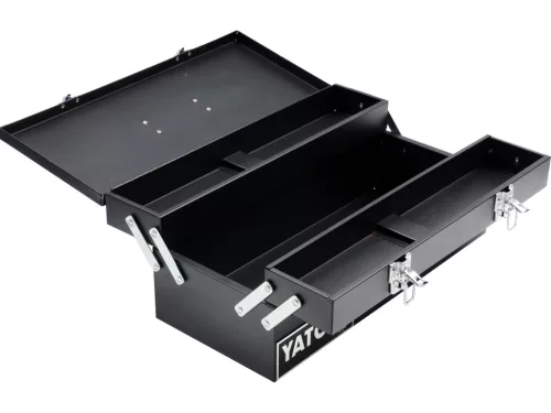 YATO Fém szerszámosláda 460 × 200 × 180 mm, 3 rekeszes, lakatolható (YT-0884)