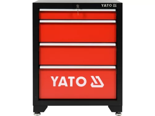 YATO Alsó műhelyszekrény 4 fiókkal, kulcsos zárással, 660 × 457 × 863 mm (YT-08933)