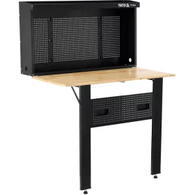  YATO Munkapad / műhelyasztal összecsukható, 120 × 60 cm, 135 kg, perforált szerszámtáblával (YT-08944)