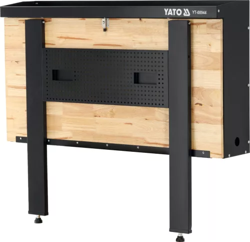 YATO Munkapad / műhelyasztal összecsukható, 120 × 60 cm, 135 kg, perforált szerszámtáblával (YT-08944)