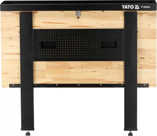 YATO Munkapad / műhelyasztal összecsukható, 120 × 60 cm, 135 kg, perforált szerszámtáblával (YT-08944)